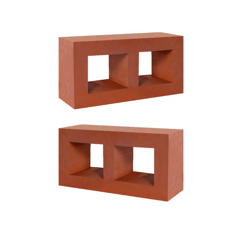 Two Hollow Smooth Finish terracotta Block