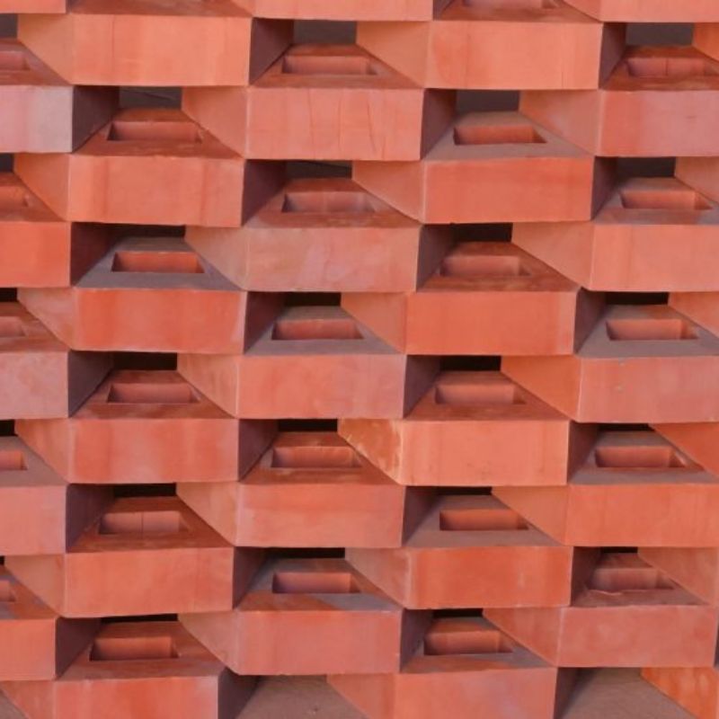 Half Hexa brick terracotta